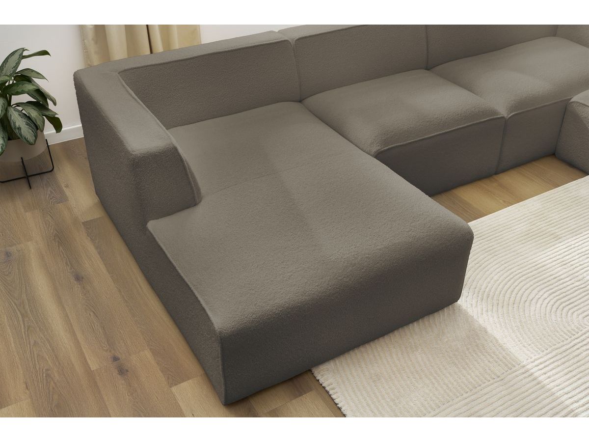 Bobochic Megeve Wohnlandschaft Bouclé-Stoff Braun Ecke links