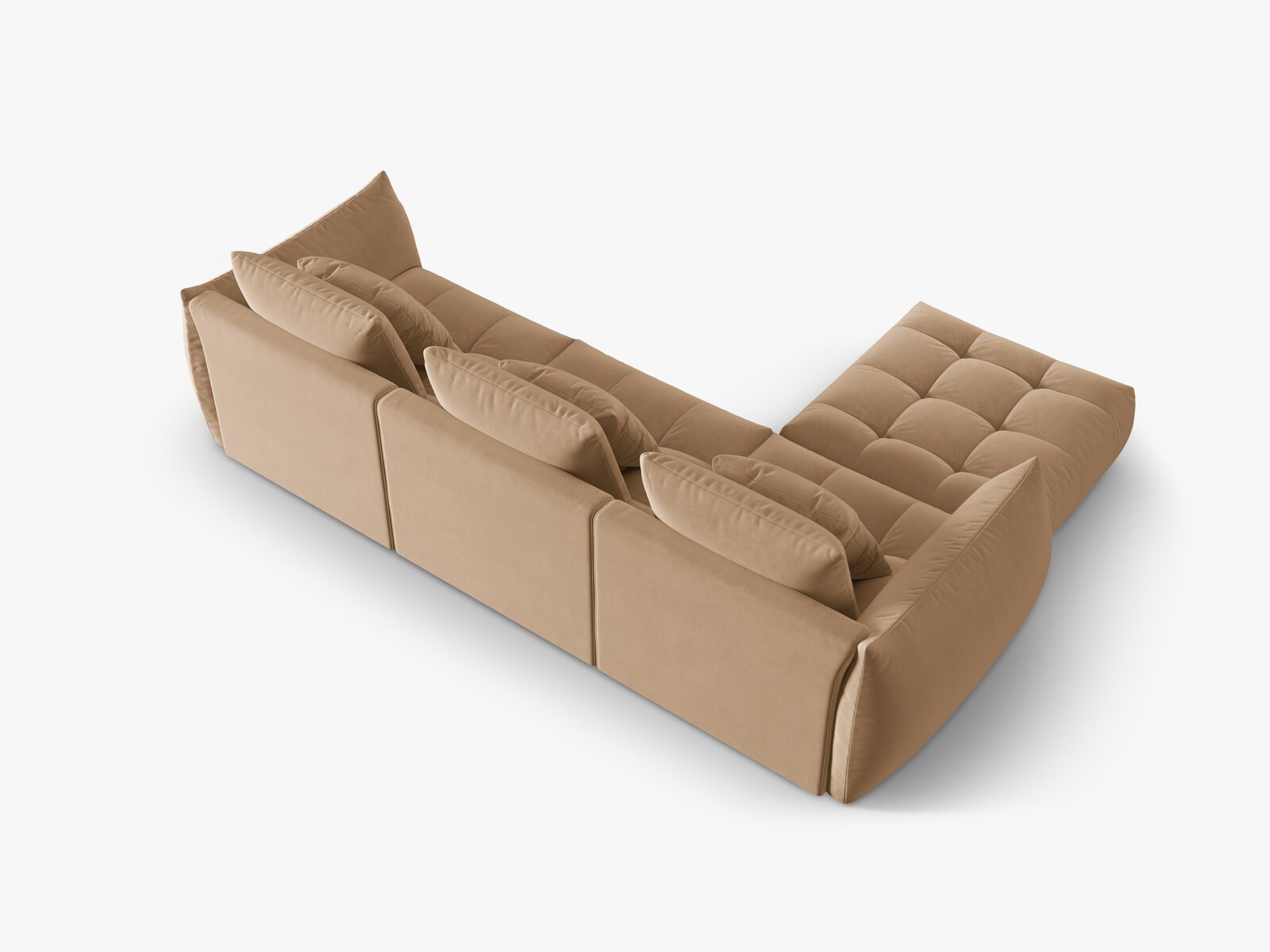 Micadoni Ecksofa Bloom 2-Sitzer Samt Sand