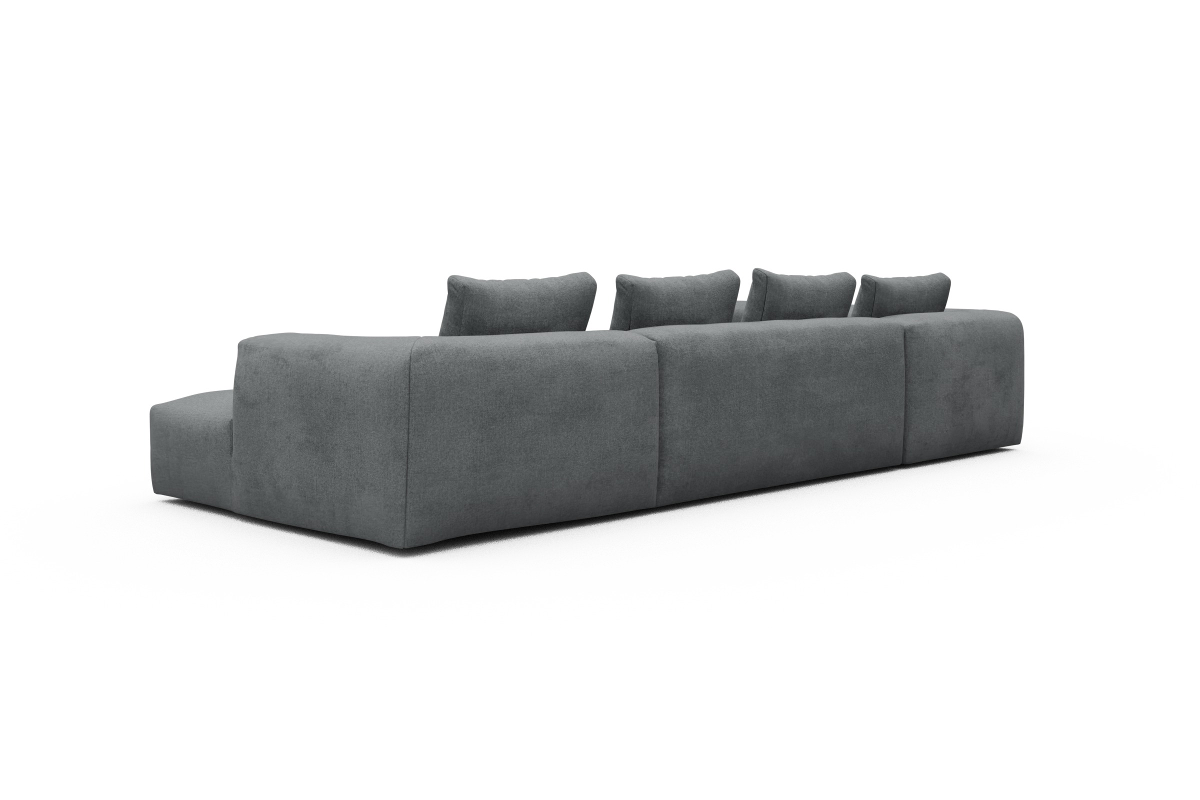 Wohnlandschaft Fred Chaiselongue rechts mit 2-Sitzer und lange Armlehne links Casone-Gravel-Grey