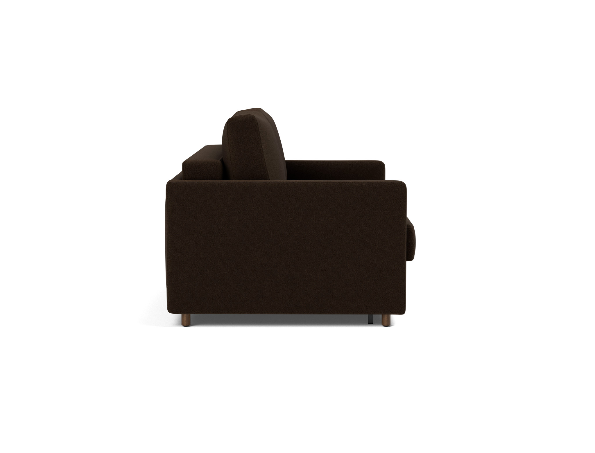 Schlafsofa Neah mit Slim-Armlehnen 140 Strukturierter Stoff Taura 358-Chocco
