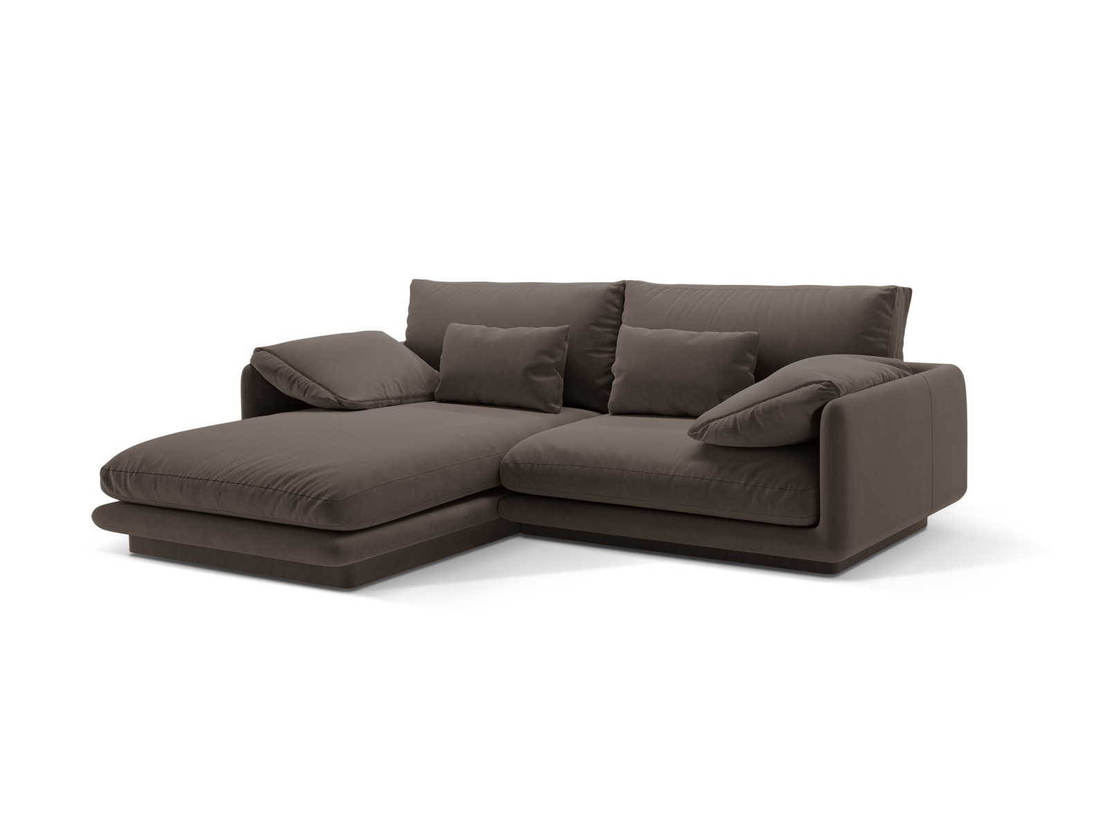 Micadoni Ecksofa Torino 3-Sitzer Links Samt Ebenholz