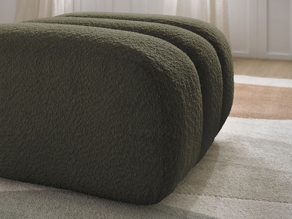 Bobochic Talia Pouf Bouclé-Stoff Grün