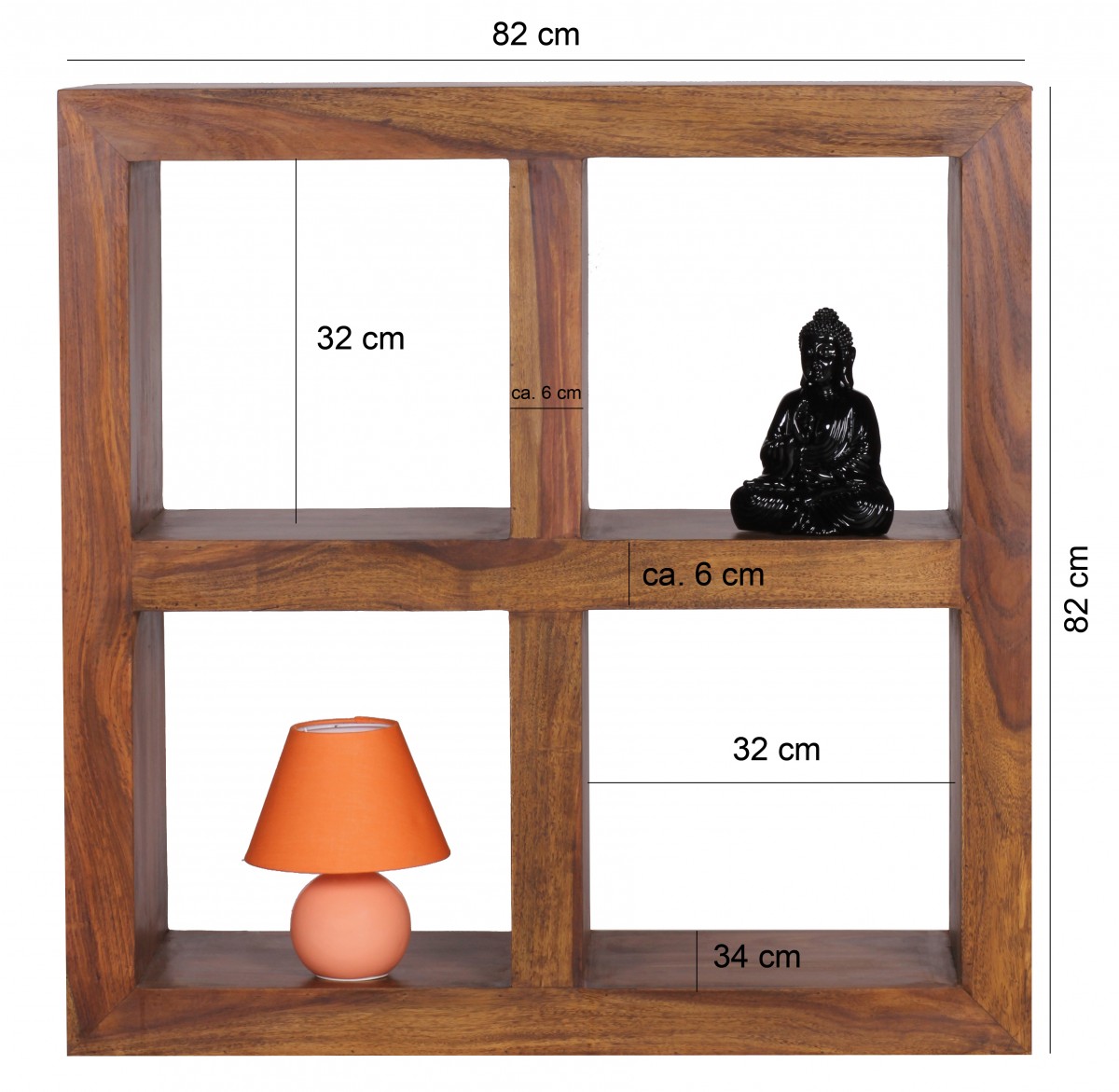 Standregal Balsfjord Sheesham Massivholz 82 × 34 × 82 cm