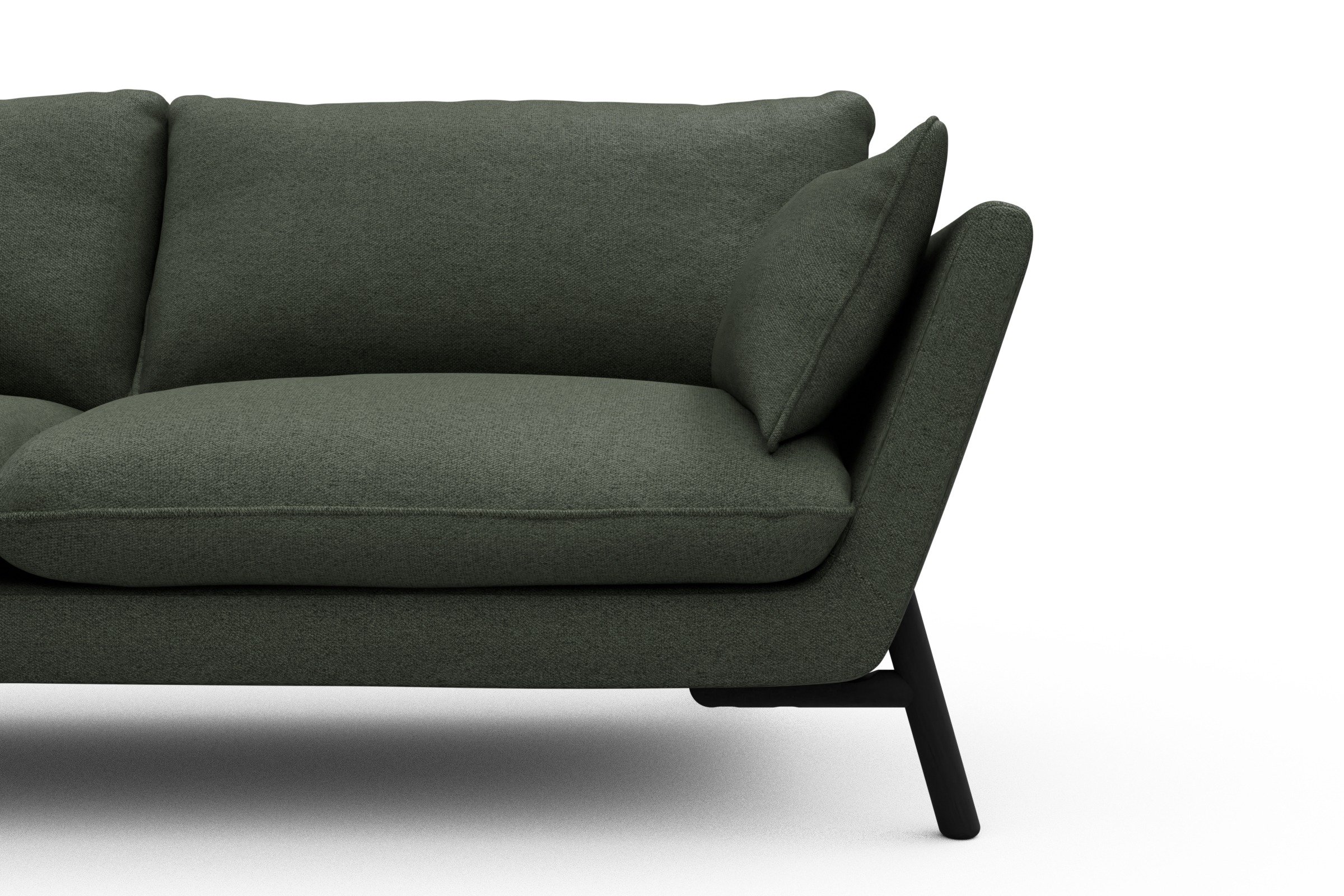 Sofa Emil 3-Sitzer Beinfarbe Eiche Schwarz Denari-Forest-Green
