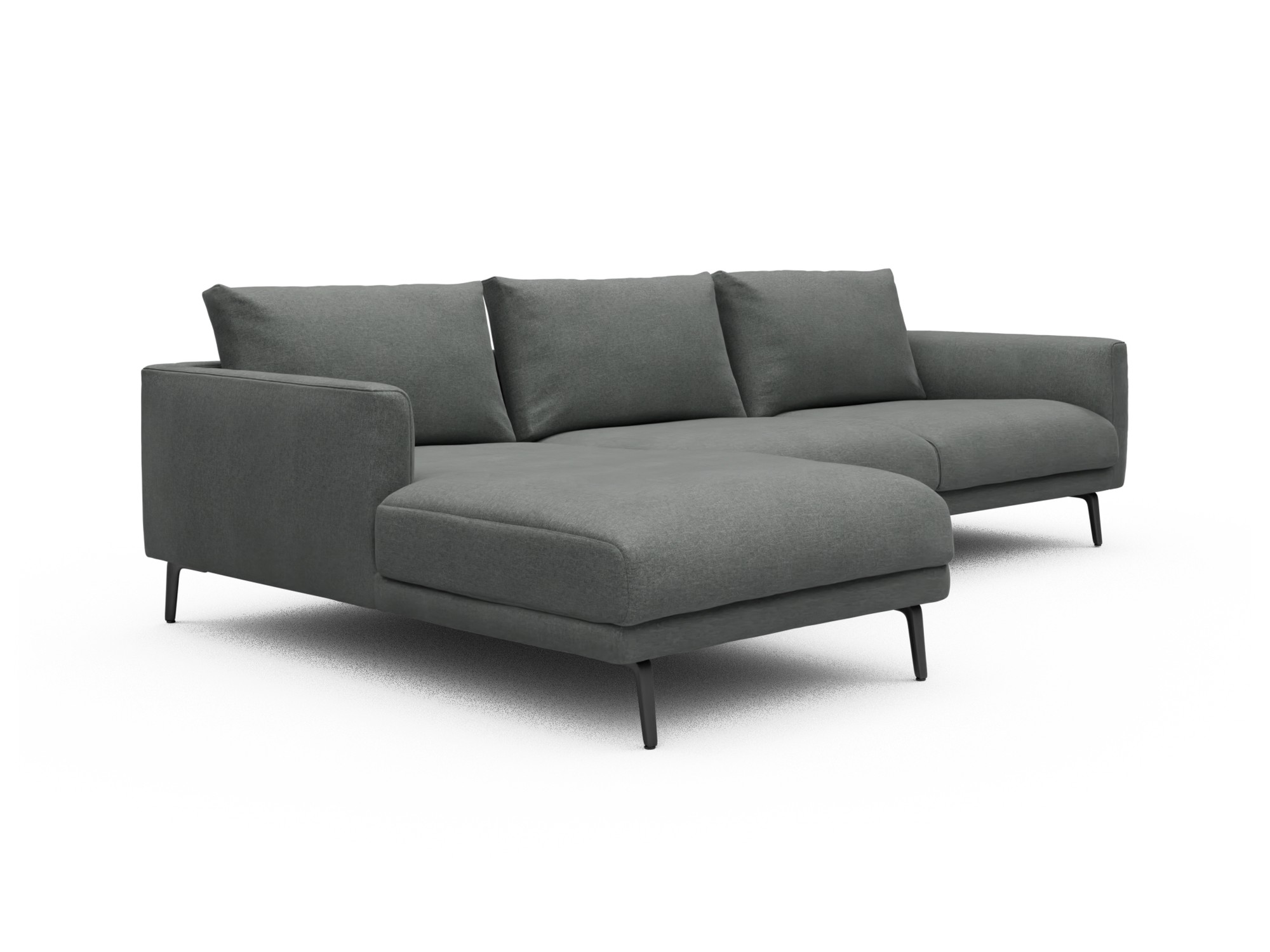 Skandi Home Ecksofa Karl Chaiselongue links mit 2,5-Sitzer Satya-Steel moebelfaktor