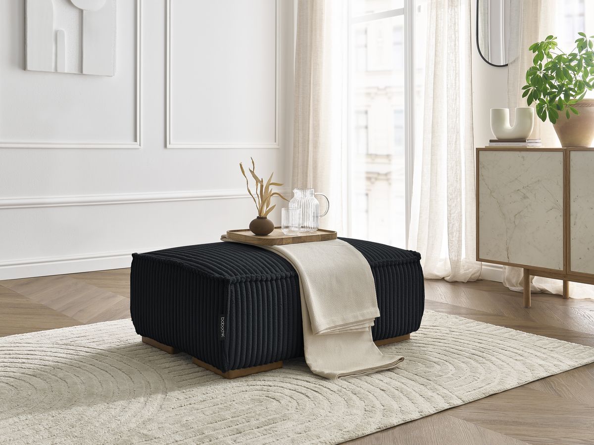 Bobochic Chelsea Pouf Breitcord weich Schwarz