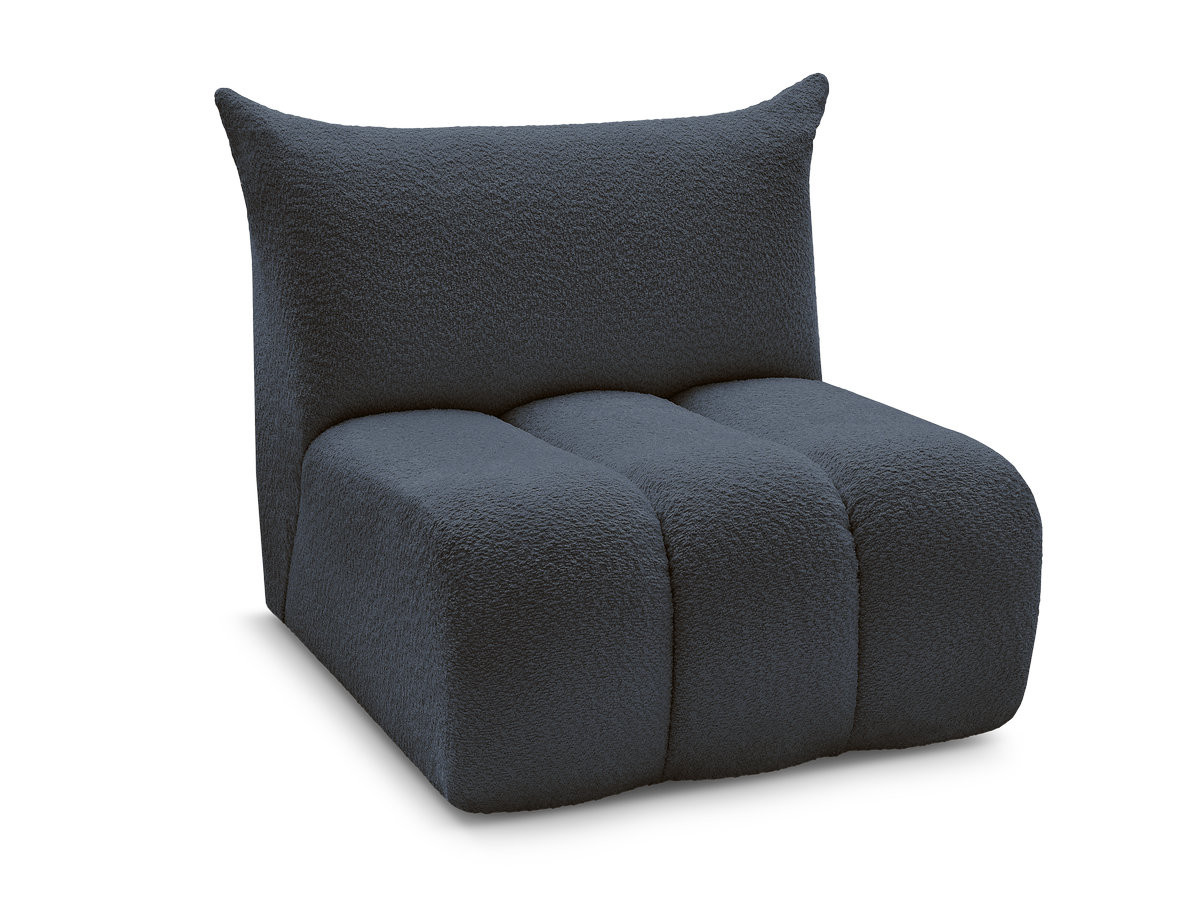 Bobochic Azra Sofamodul 1-Sitzer 90 × 112 cm Bouclé-Stoff Dunkelblau