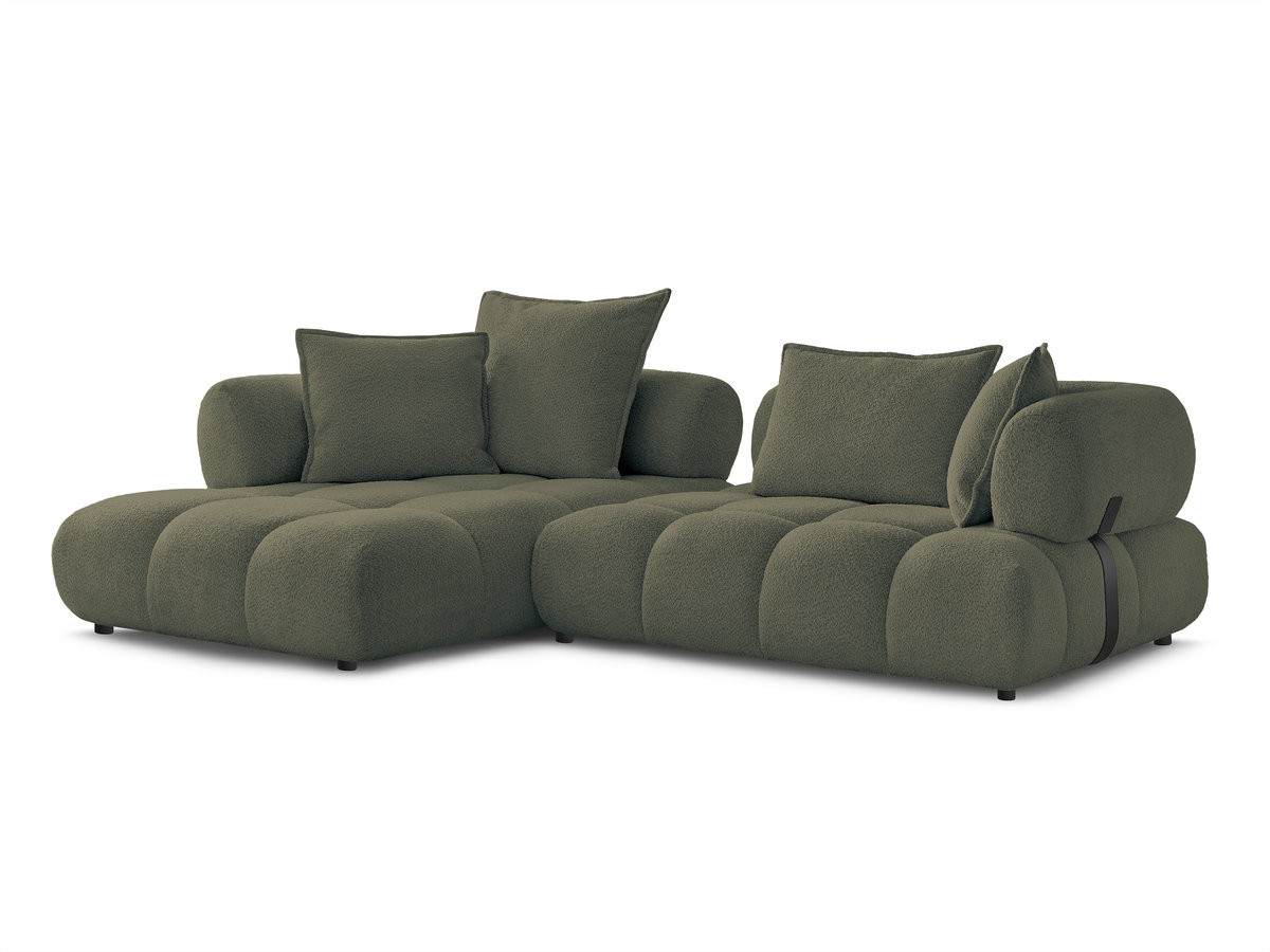 Bobochic Alya Ecksofa Bouclé-Stoff Grün Ecke links