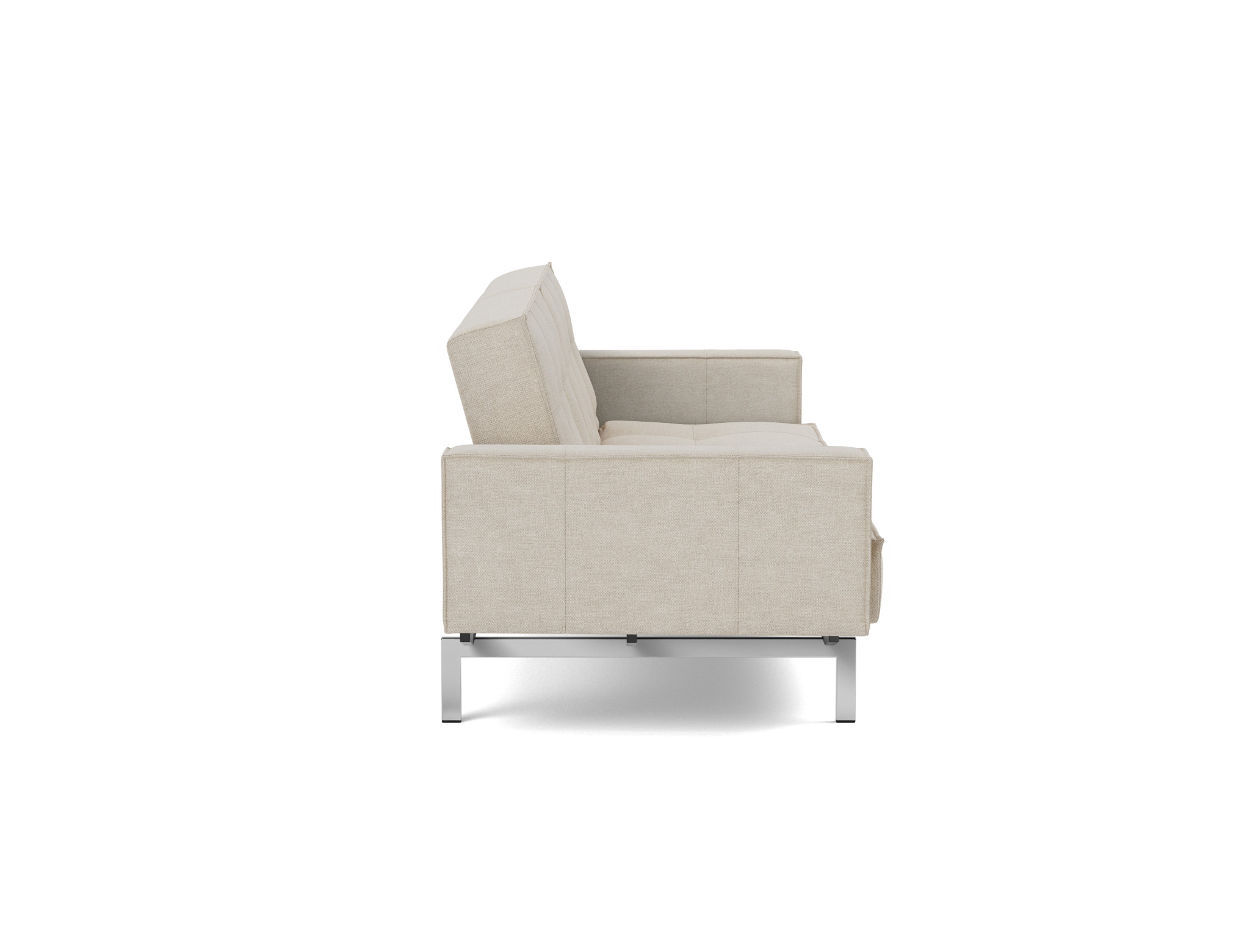 Schlafsofa Splitback mit Armlehnen Flachgewebe Phobos 586-Latte Beine Chrom