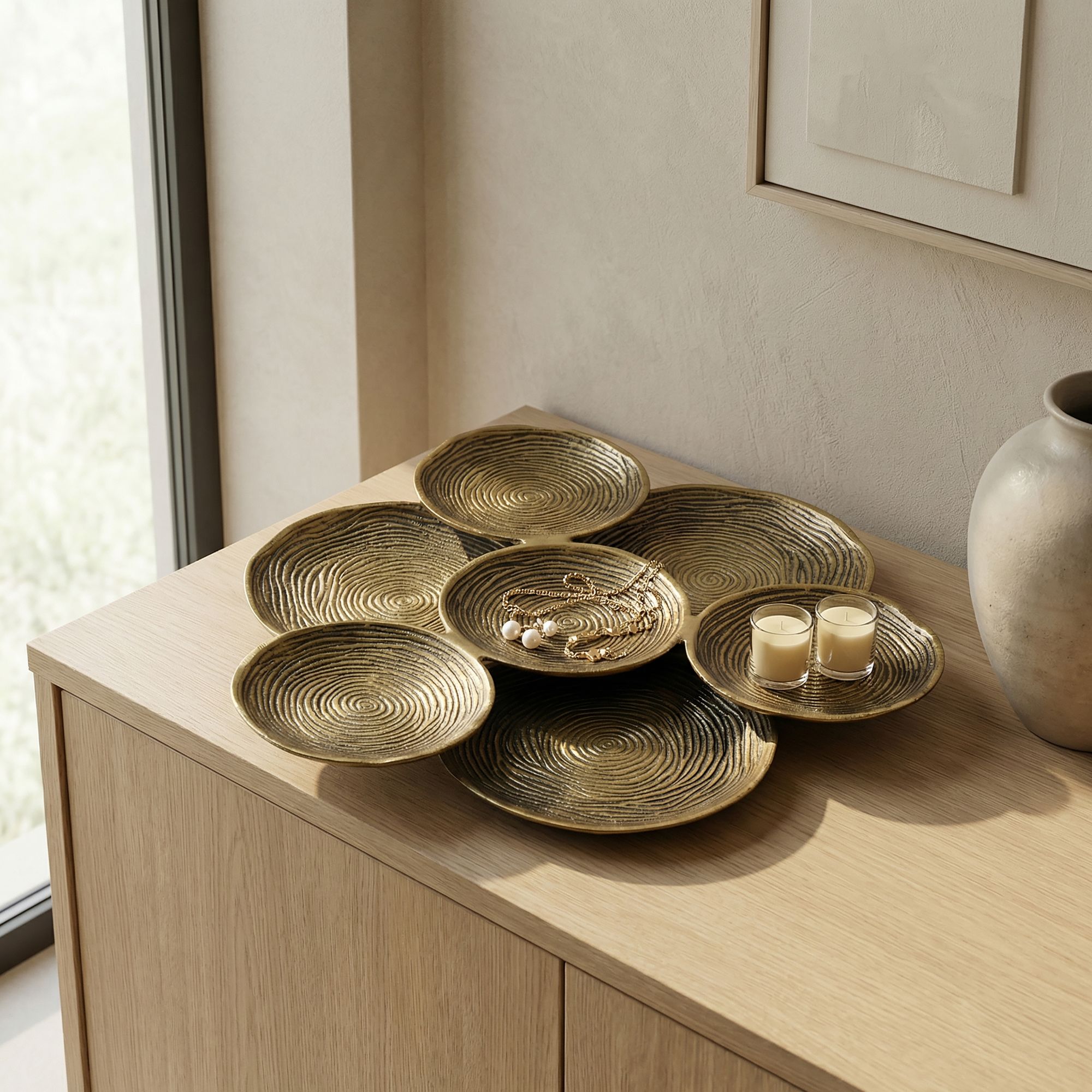 Dekoschale Lomen Aluminium Gold Ø 44 cm