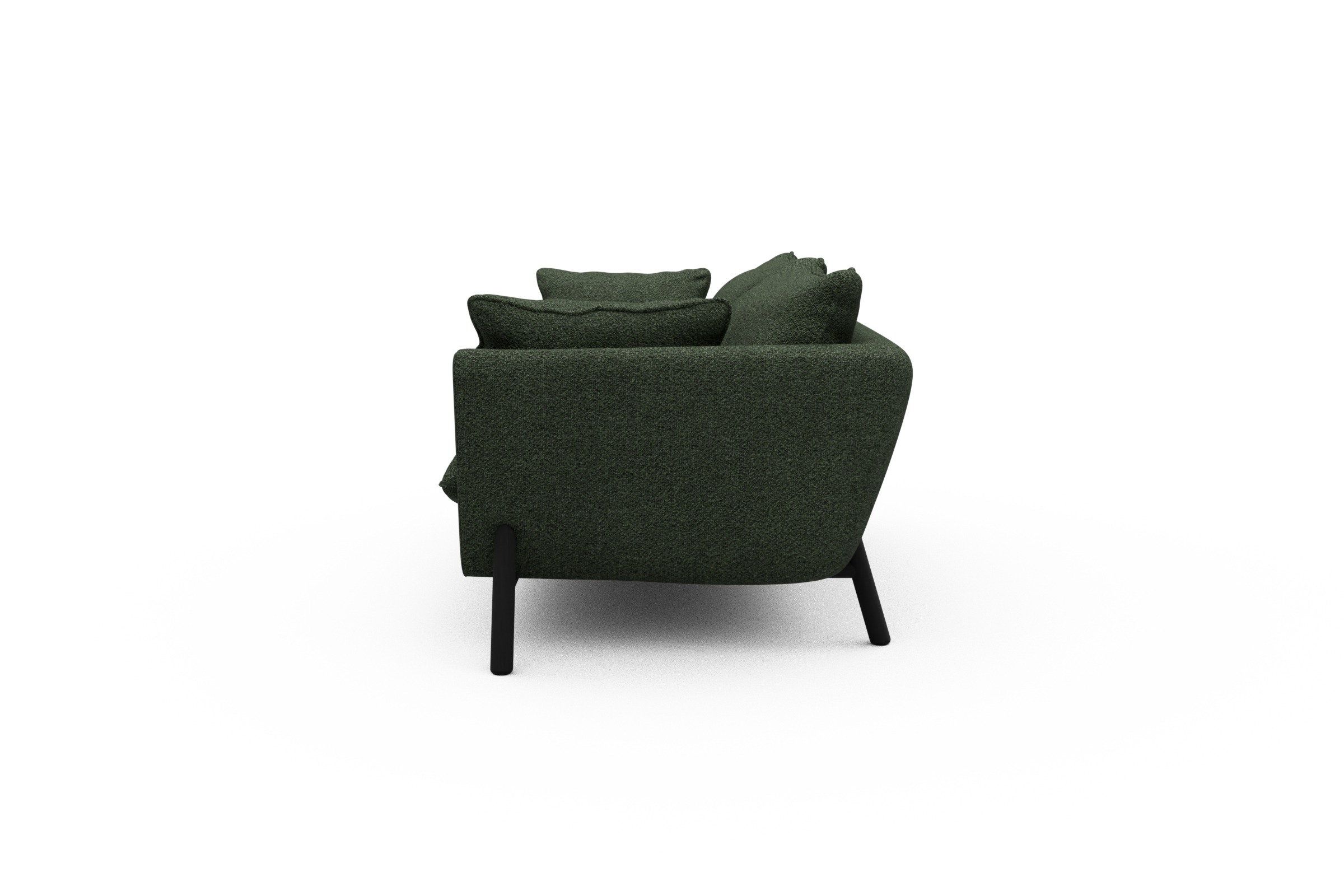 Sofa Emil PREMIUM 2-Sitzer Beinfarbe Eiche Schwarz Vanora-Deep-Green