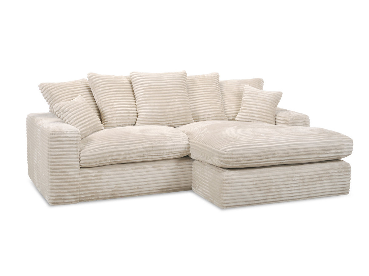 Bobochic Nevada Ecksofa Breitcord weich Beige