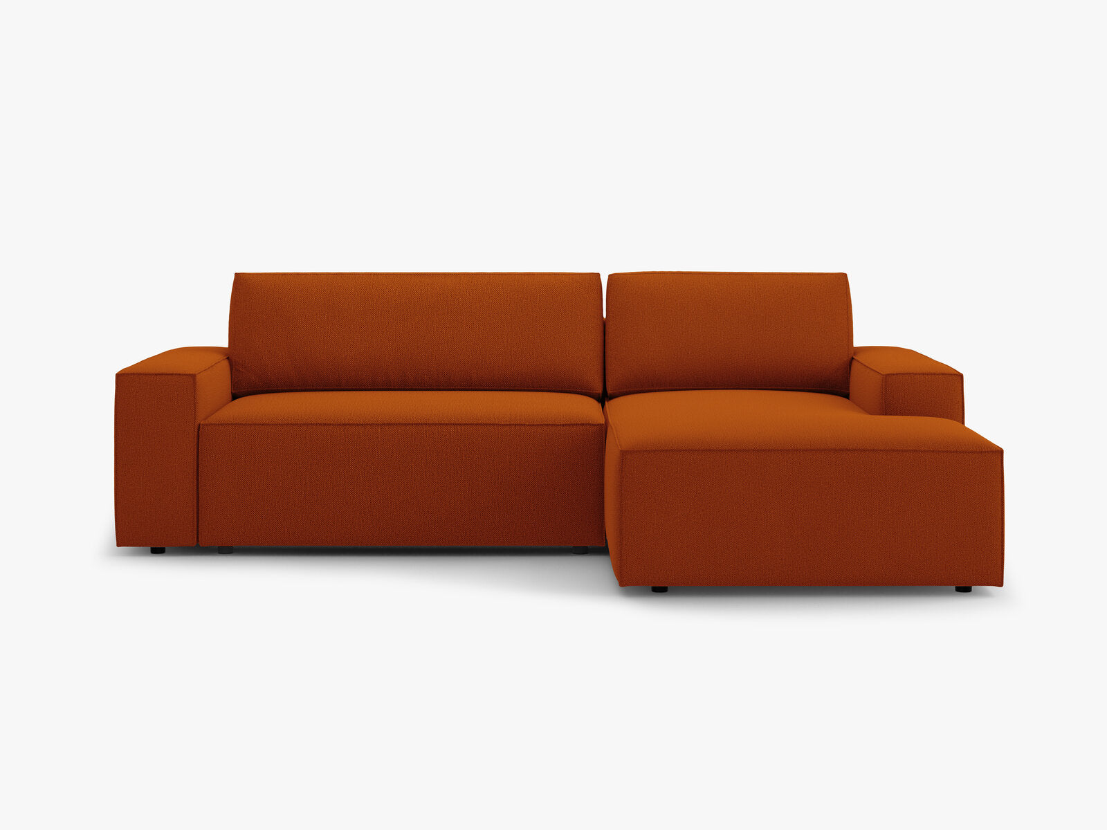 Micadoni Schlaf-Ecksofa Jodie 3-Sitzer Rechts Strukturierter Stoff Terrakotta