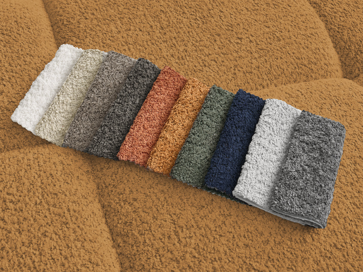 Bobochic Alya Ecksofa Bouclé-Stoff Gelb Ecke rechts