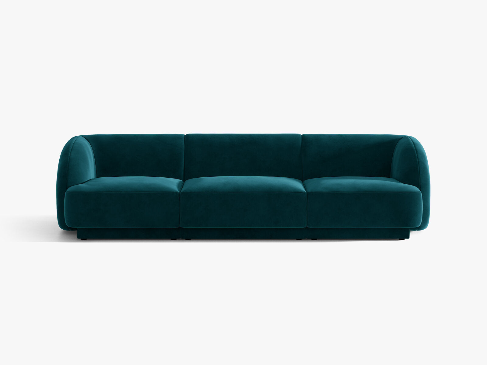 Micadoni Sofa Miley 3-Sitzer Samt Venus Dunkel Petrol