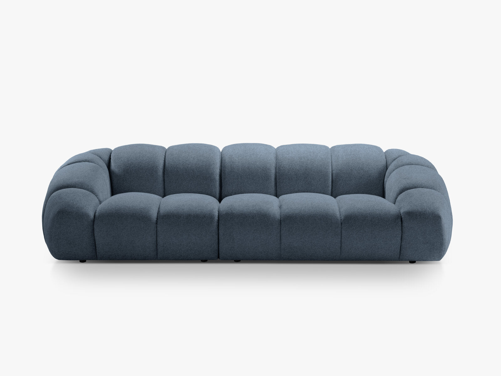 Micadoni Sofa Diana 4-Sitzer Strukturierter Samtstoff Jeansblau