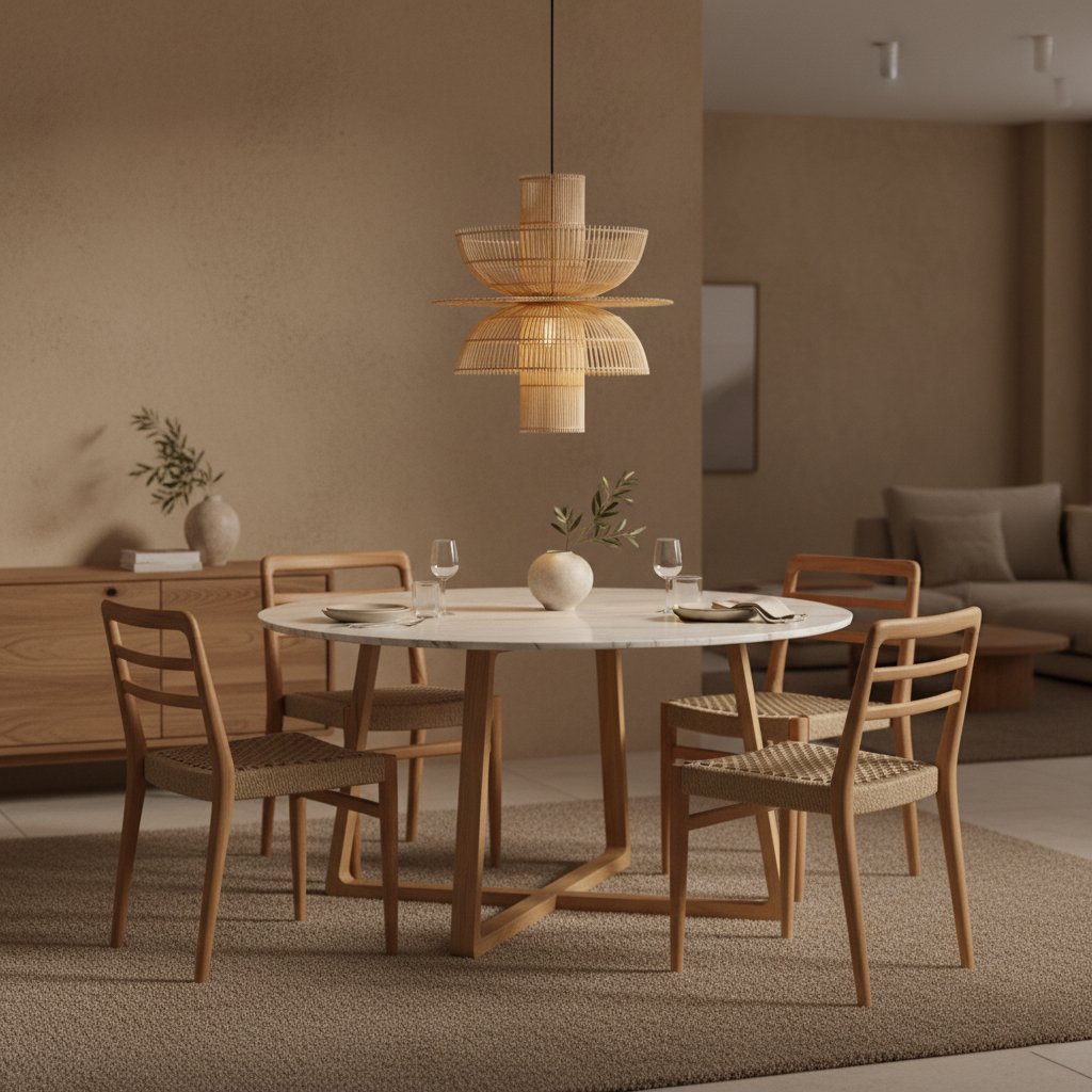Raw Materials Pendelleuchte Rattan asymmetrisch