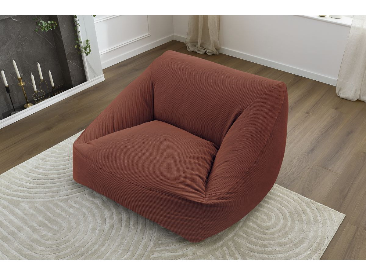 Bobochic Lilibet Pouf Cordsamt Orange