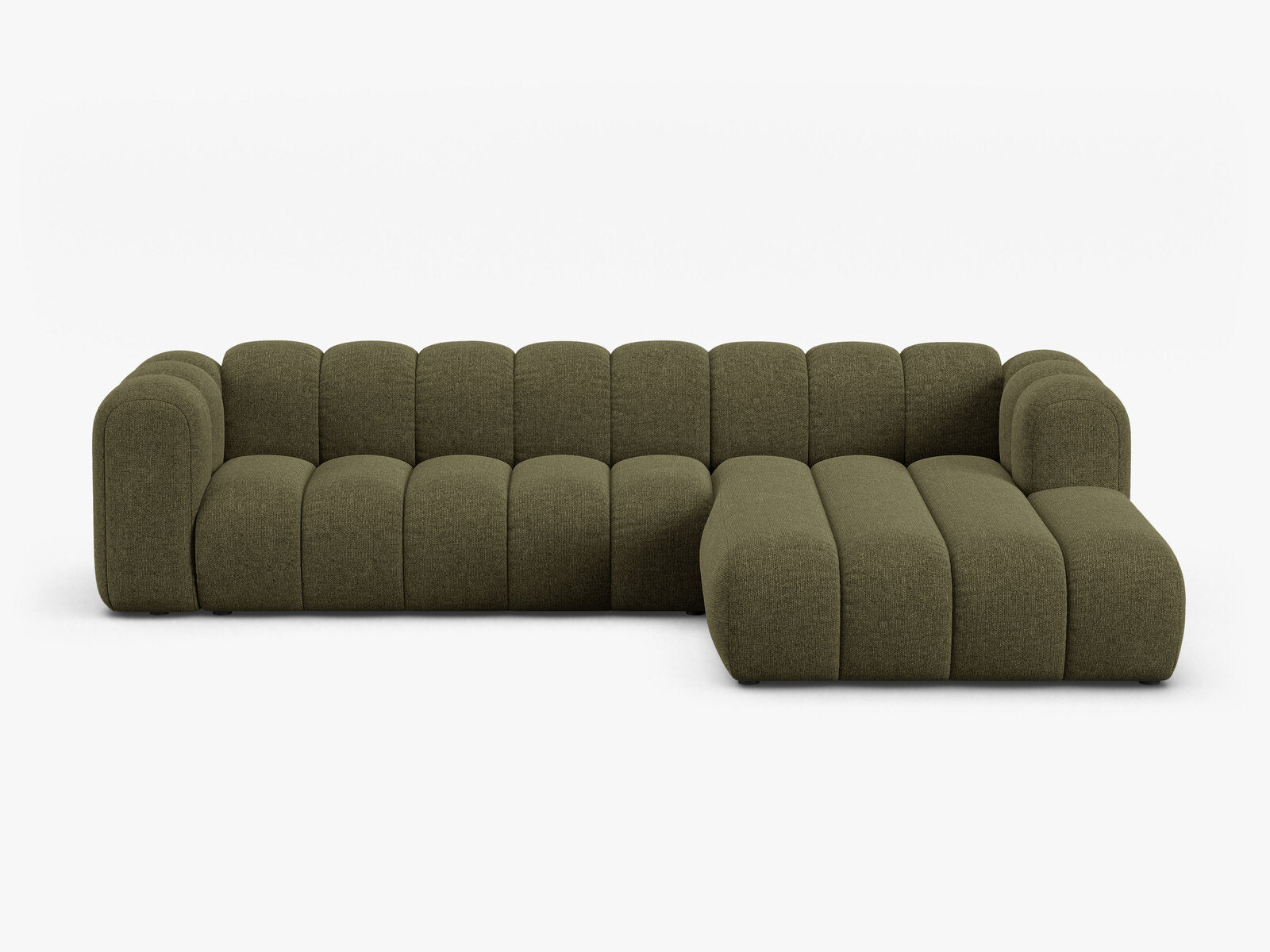 Micadoni Modulares Ecksofa Lupine 4-Sitzer Rechts Chenille Eden Grün