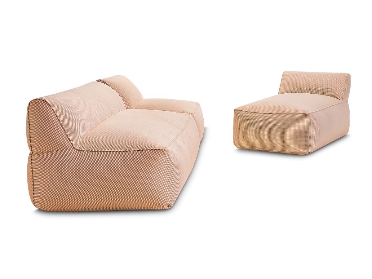 Bobochic Riviera Gartensofa 4-Sitzer Melange-Stoff Orange