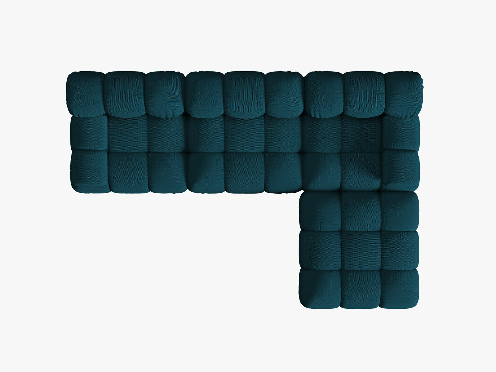 Micadoni Modulares Sofa Bellis 4-Sitzer mit flachem Modul 3D-Stoff Sonic Marineblau