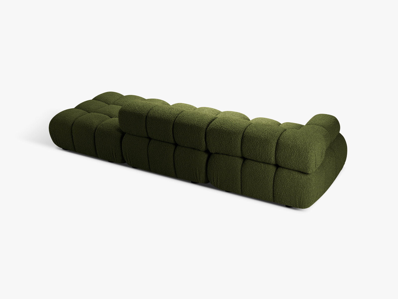Micadoni Modulares Sofa Bellis 4-Sitzer Rechts Boucle Rolf Grün
