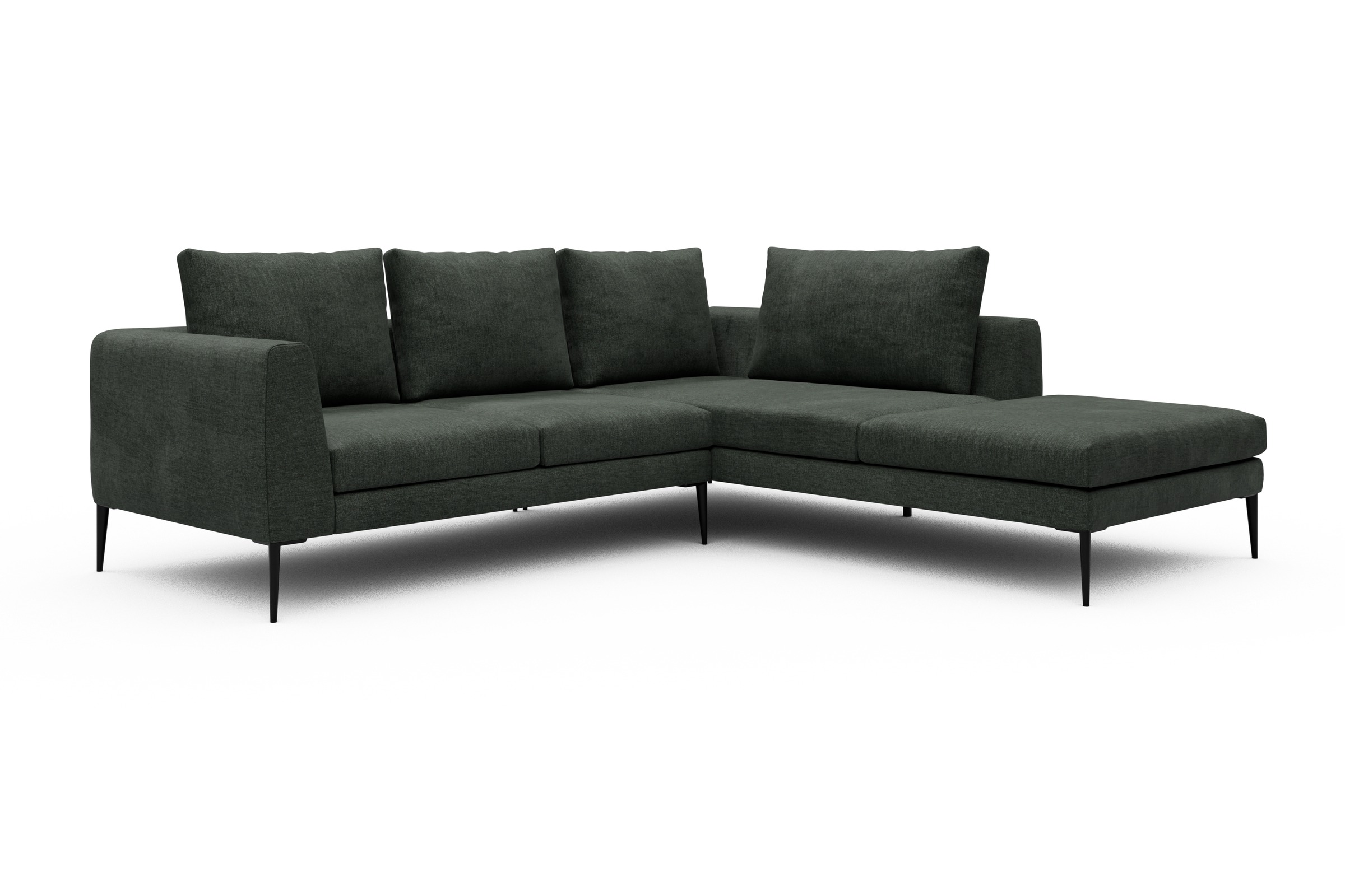 Ecksofa Paul Relax-Ecke rechts mit 2-Sitzer Aivi-Pine-Green