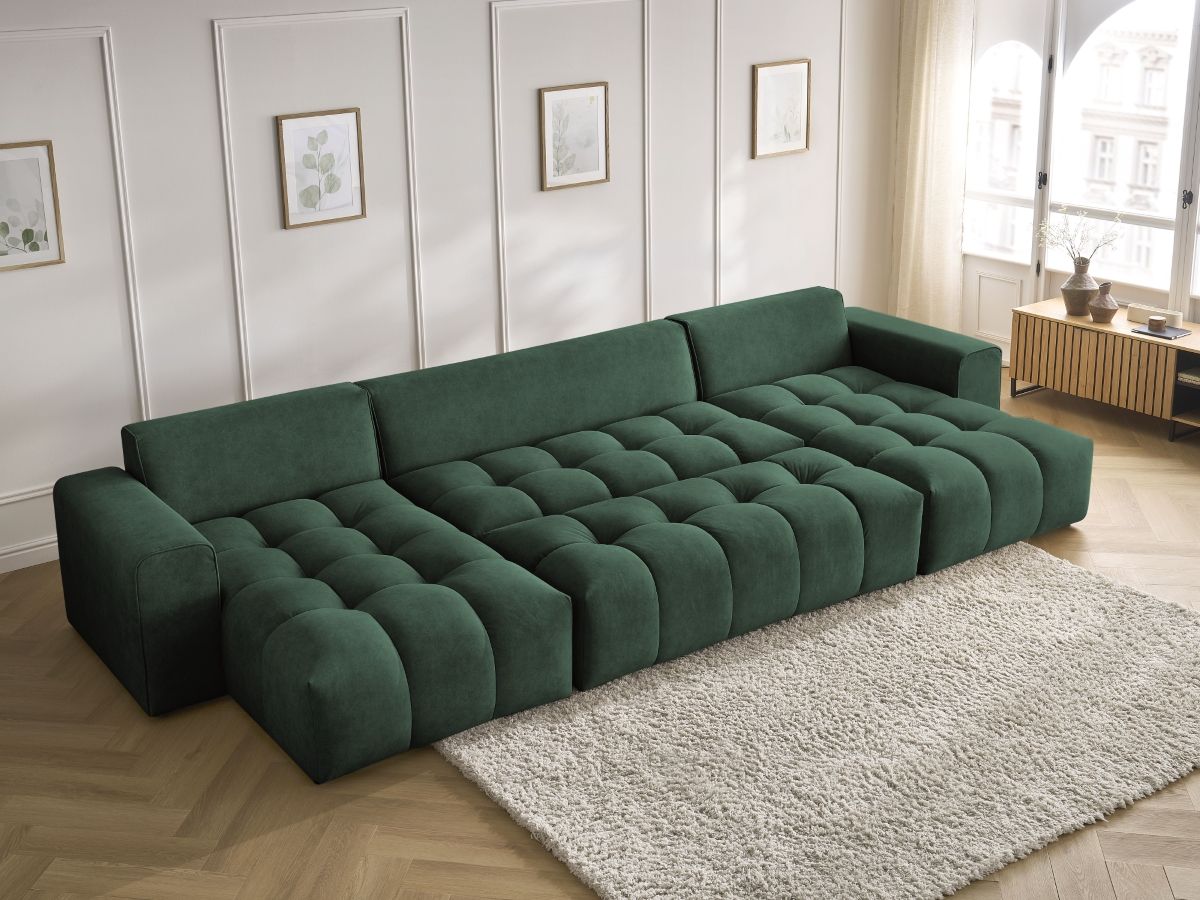 Bobochic Mont-blanc Wohnlandschaft mit Pouf Samt Grün