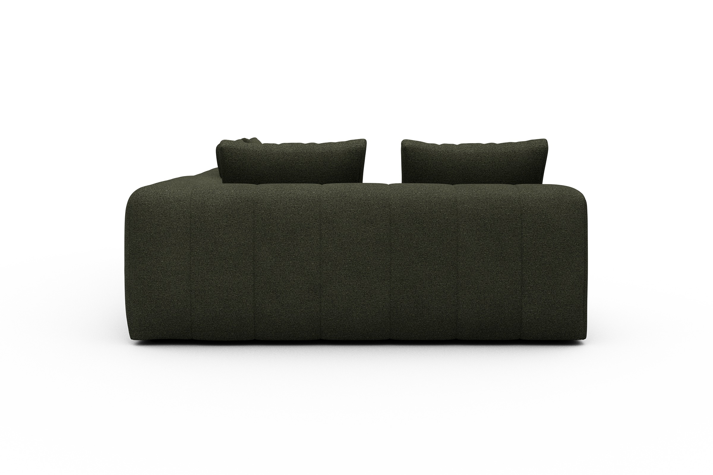Ecksofa Hugo 2x 2,5-Sitzer Armlehne rechts Boucle-Forest-Green
