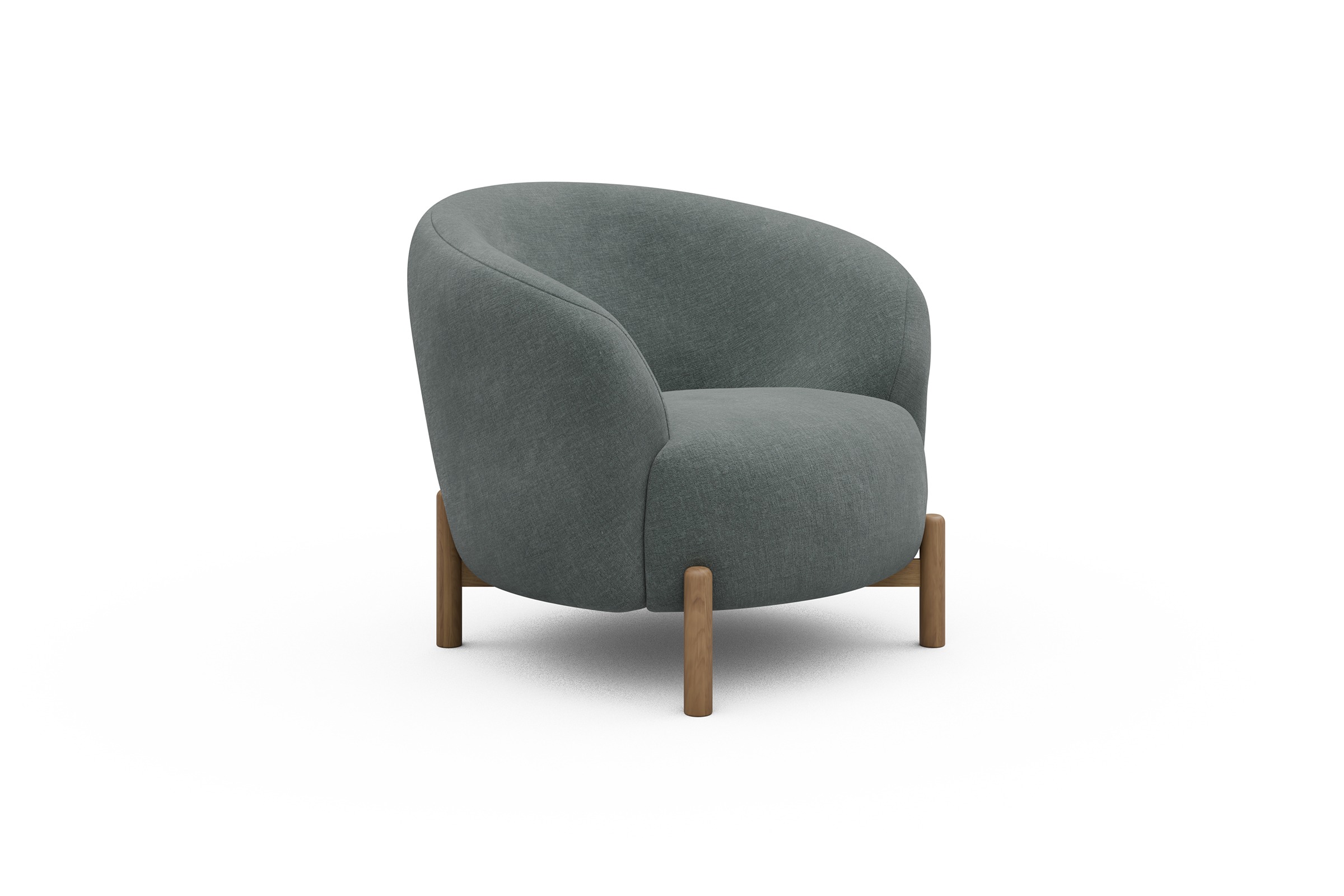 Sessel Ronda Holzbeine Eiche Natur Smooth-Silver-Grey
