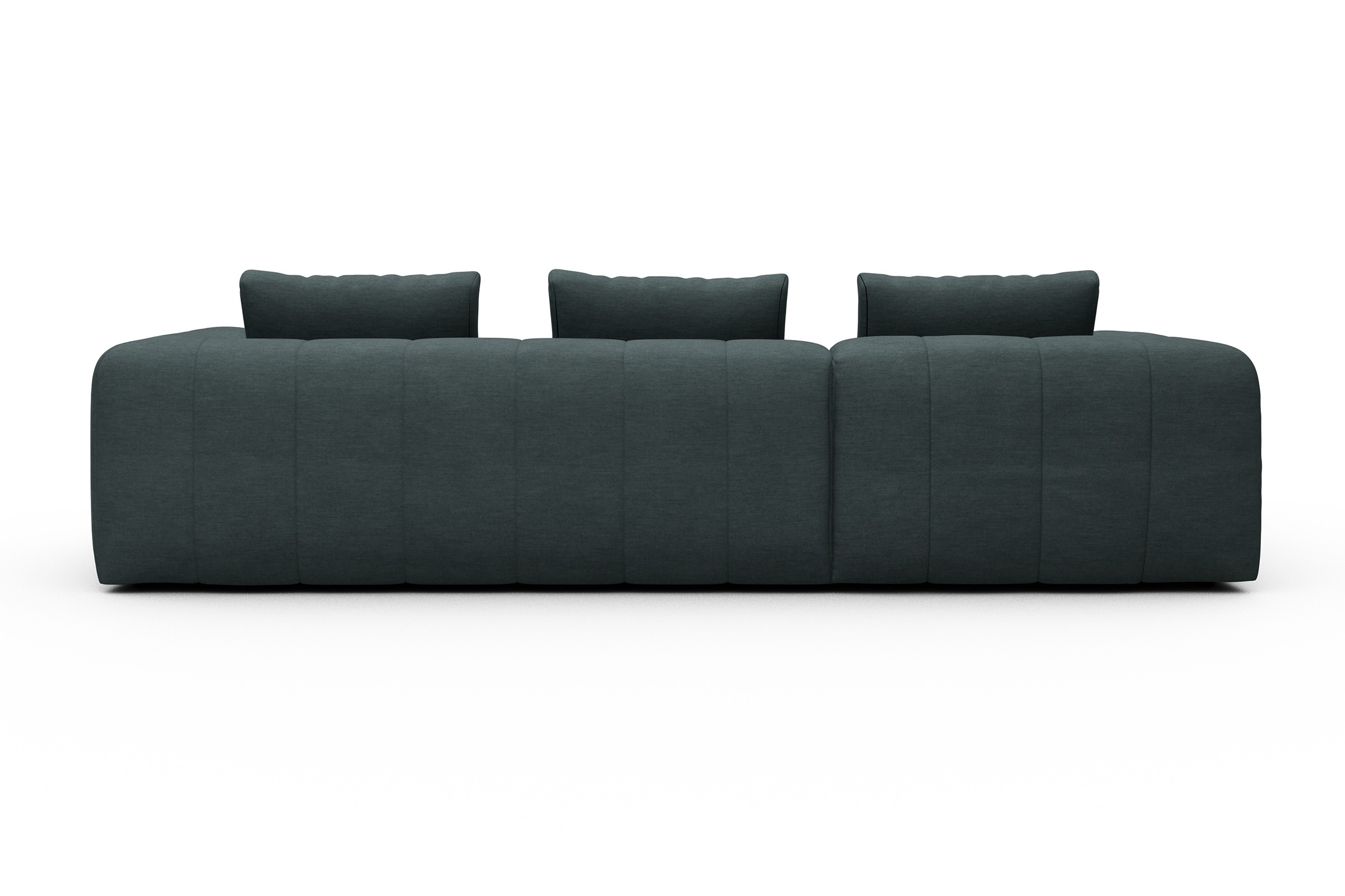 Ecksofa Hugo 2,5-Sitzer Armlehne rechts mit Chaiselongue Vivus-Blue