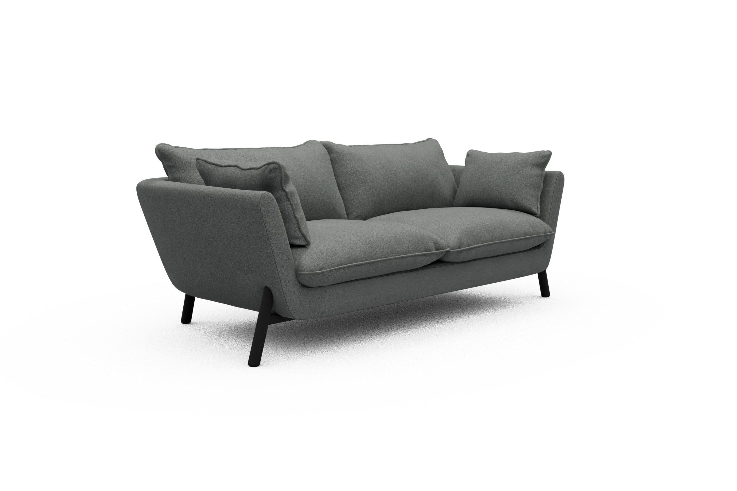 Sofa Emil PREMIUM 2-Sitzer Beinfarbe Eiche Schwarz Satya-Steel