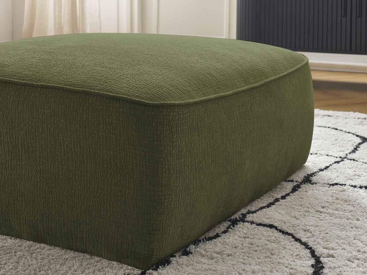Bobochic Leopold Pouf Strukturstoff Dunkelgrün