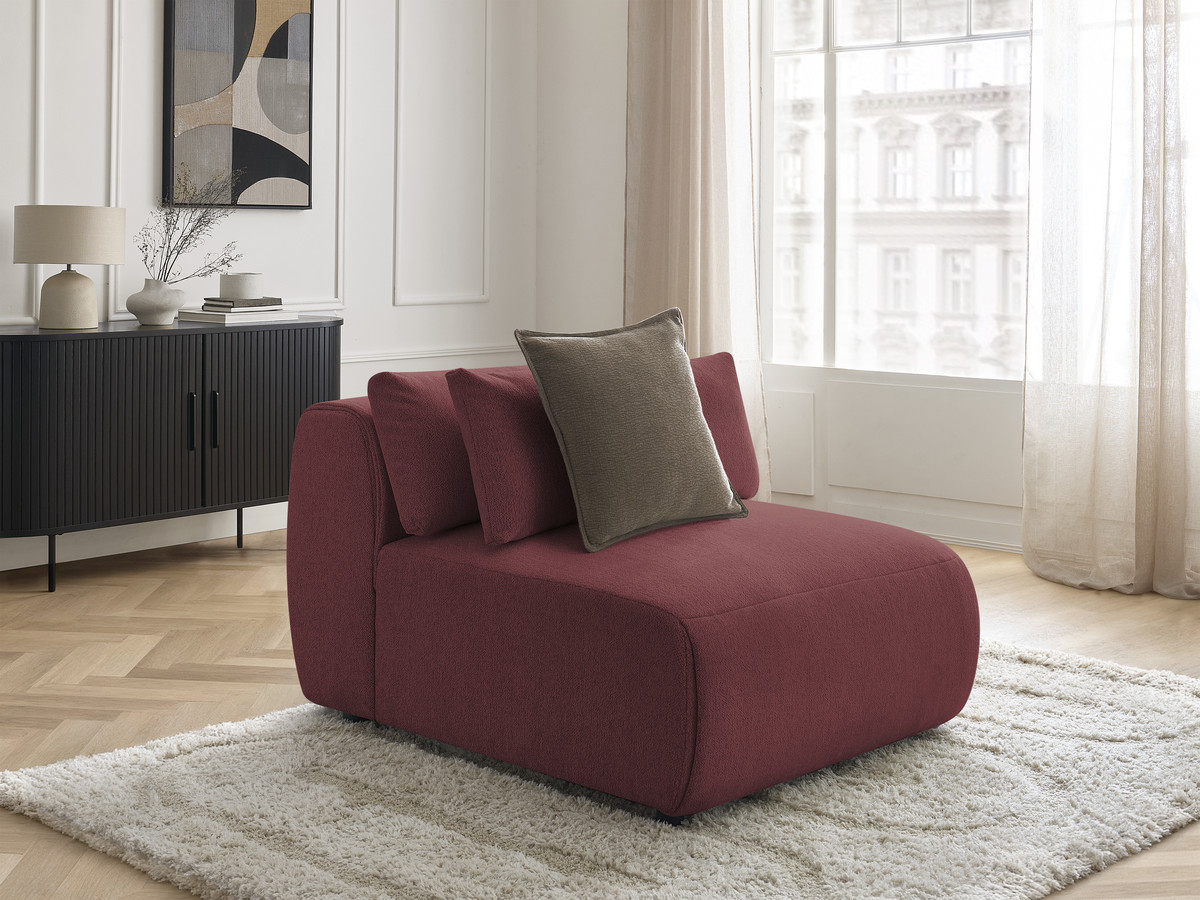 Bobochic Jana Sofamodul 1-Sitzer Melange-Stoff Rot