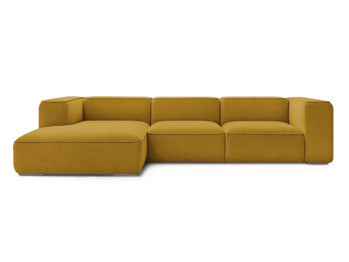 Bobochic Zephyr Ecksofa 349 × 165 cm Strukturstoff Gelb Ecke links