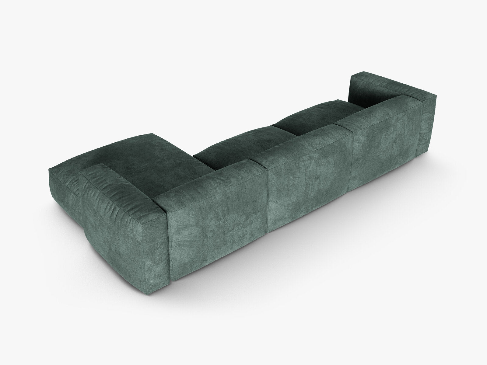 Micadoni Ecksofa Martina 3-Sitzer 90cm Sitztiefe Rechts Samt Vogue Petrol