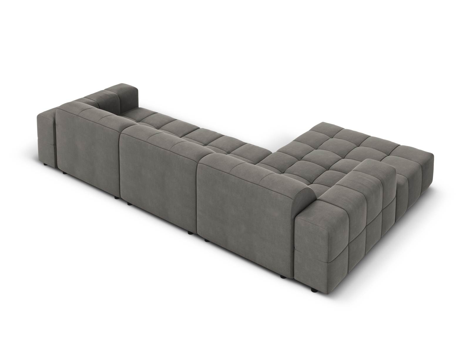 Cosmopolitan Design Ecksofa Chicago 4-Sitzer Samt Bluvel Hellgrau Links