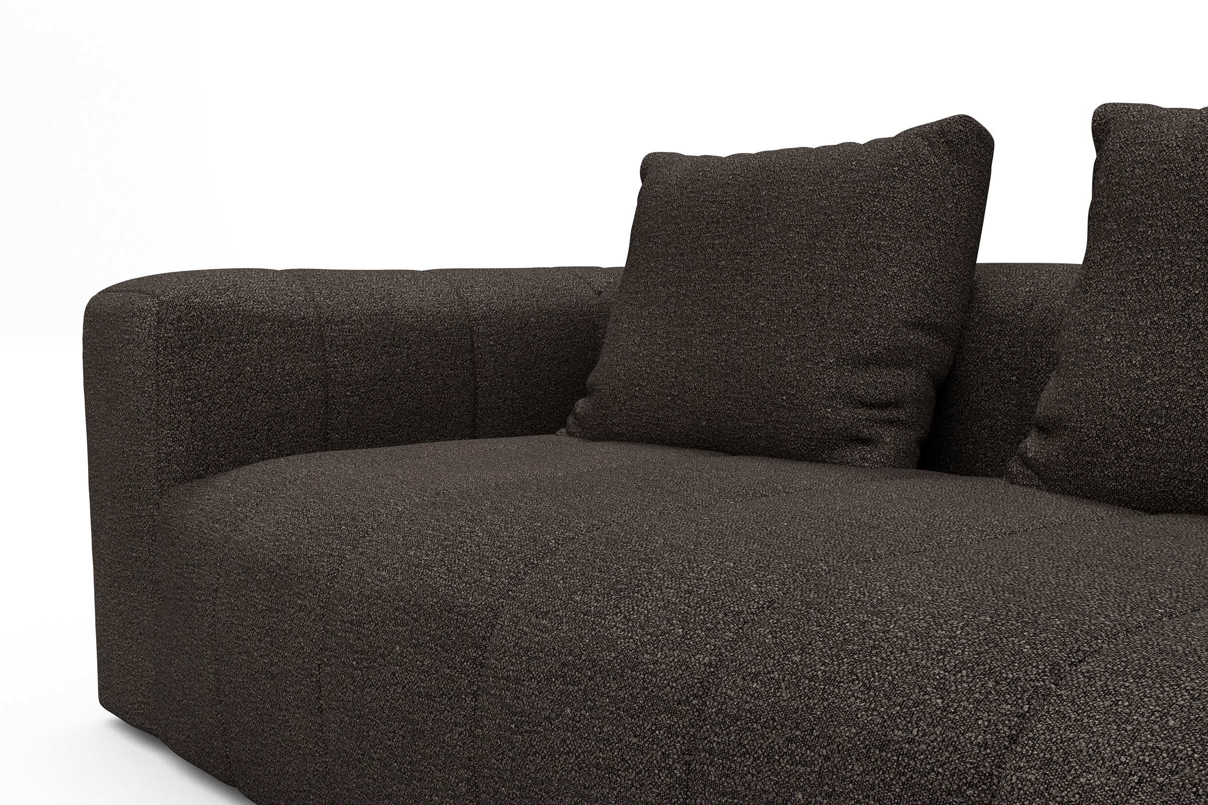 Ecksofa Hugo 2x 2,5-Sitzer Armlehne links Boucle-Taupe