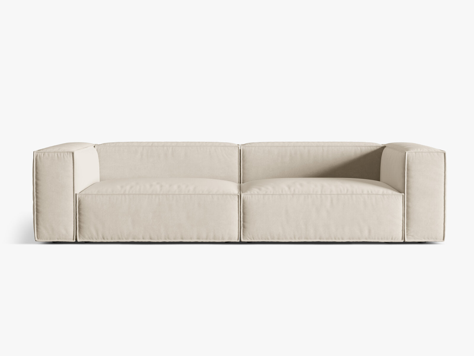 Micadoni Sofa Nuria 5-Sitzer Samt Beige