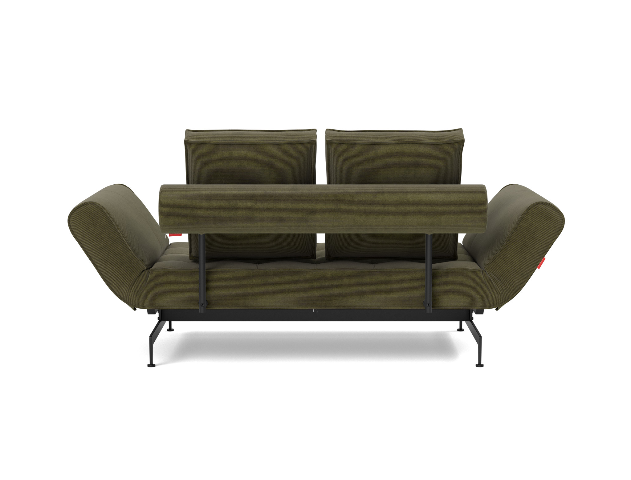 Tagesbett Ghia Kord Cordufine 316-Pine-Green Beine Laser schwarz