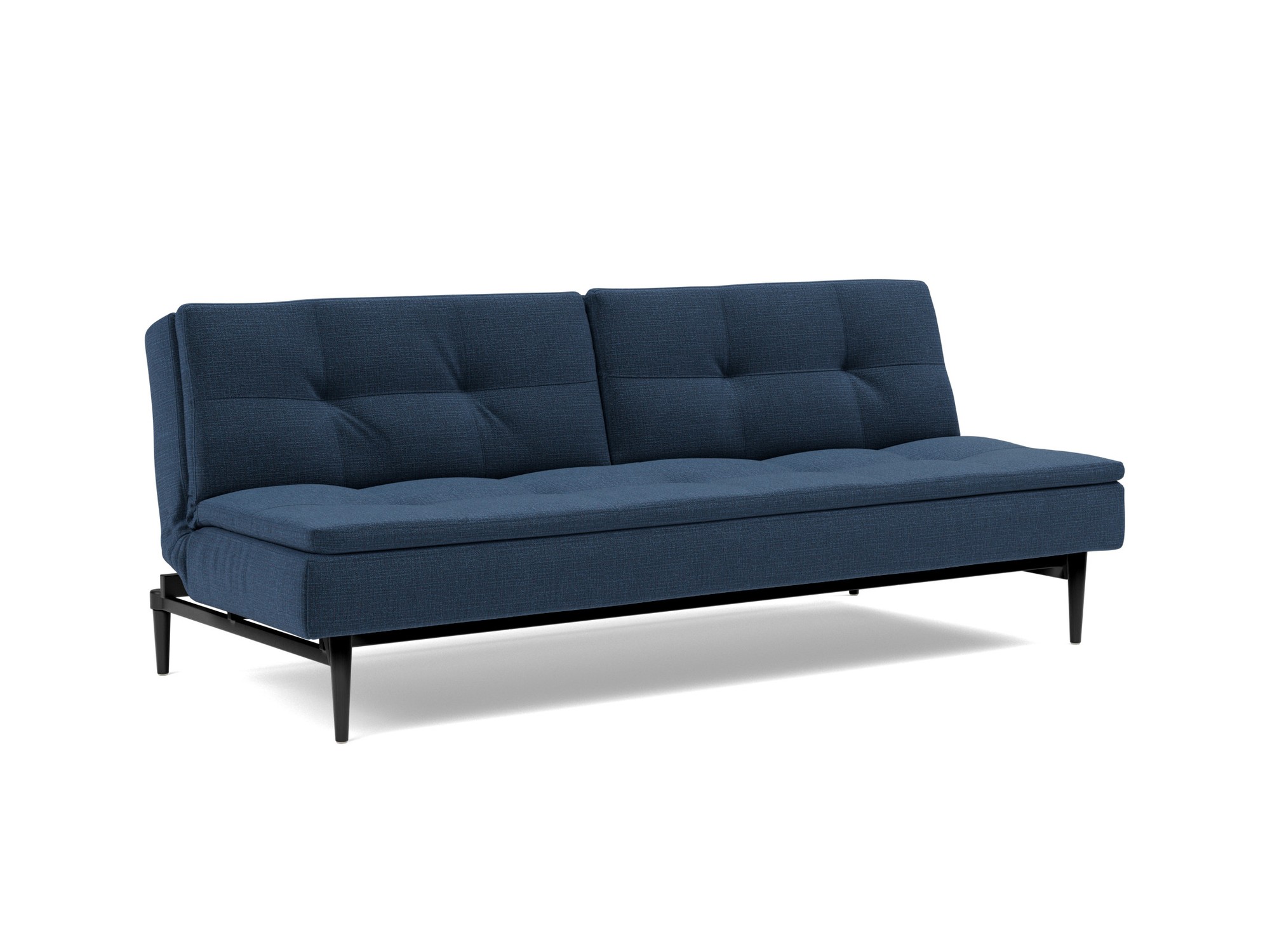 Schlafsofa Dublexo Chenille Esina 414-Indigo-Blue Beine Styletto Eiche schwarz