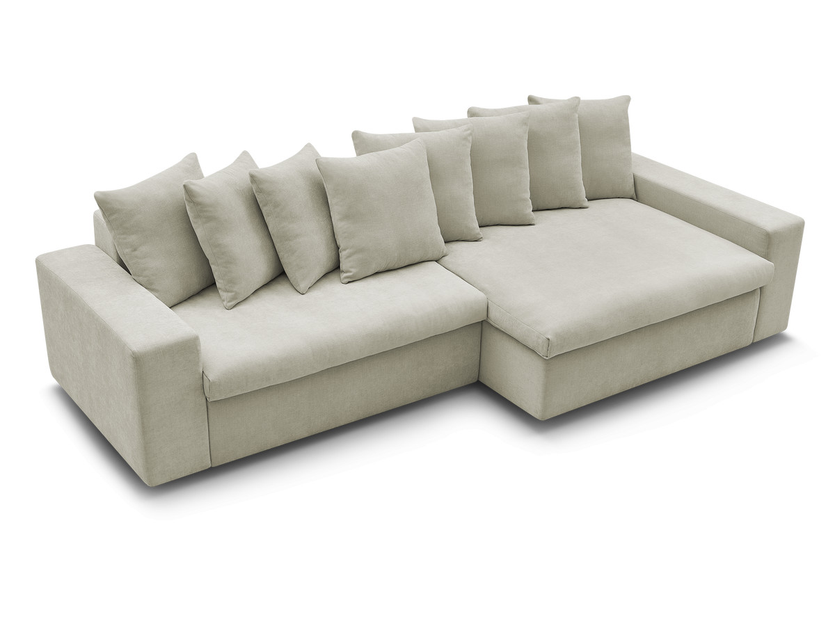 Bobochic Enore Ecksofa 330 × 100 cm Stoff Beige Ecke rechts