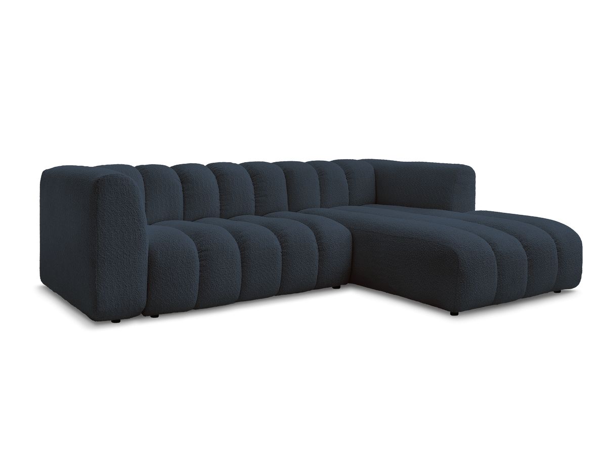 Bobochic Talia Ecksofa Bouclé-Stoff Dunkelblau Ecke rechts