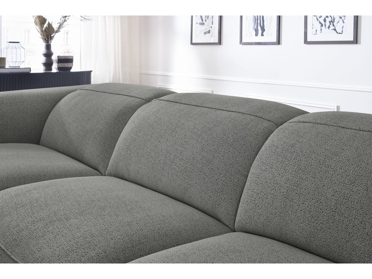 Bobochic William Ecksofa Melange-Stoff Hellgrau Ecke links