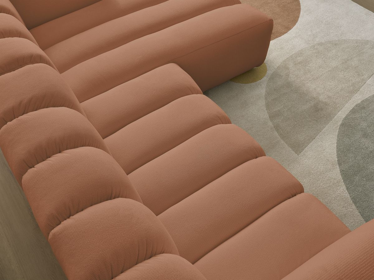 Bobochic Talia Ecksofa Melange-Stoff Orange Ecke rechts