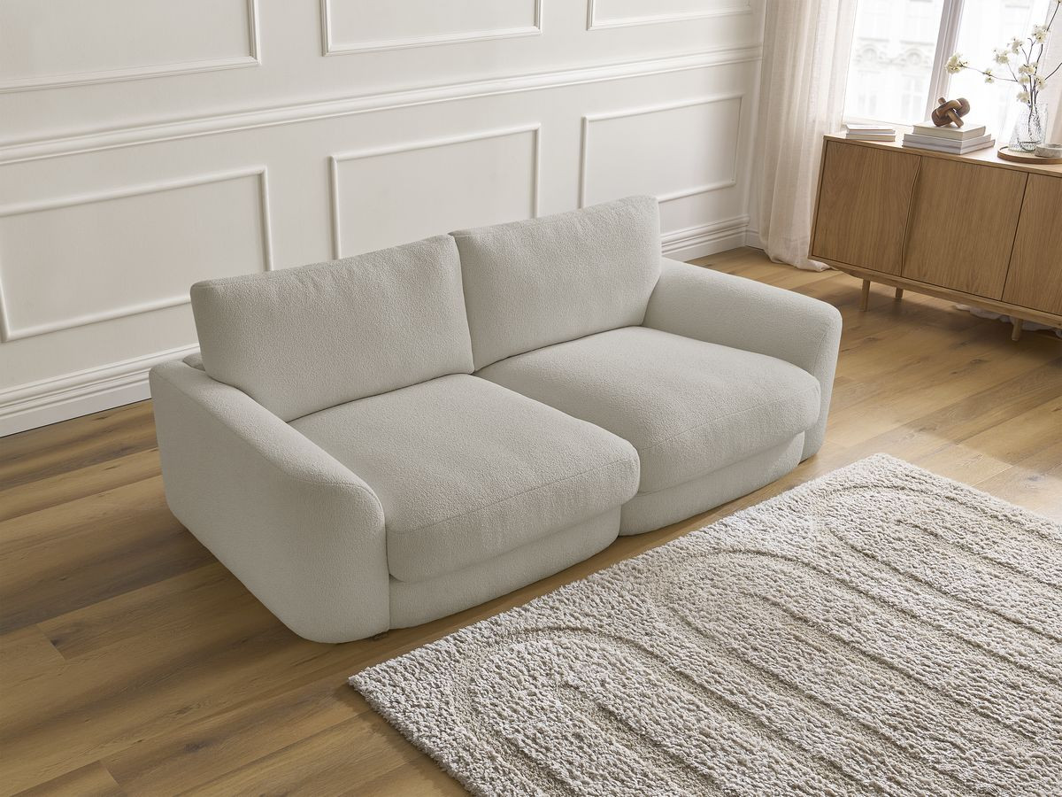 Bobochic Leonore Sofa 3-Sitzer Bouclé-Stoff Taupe