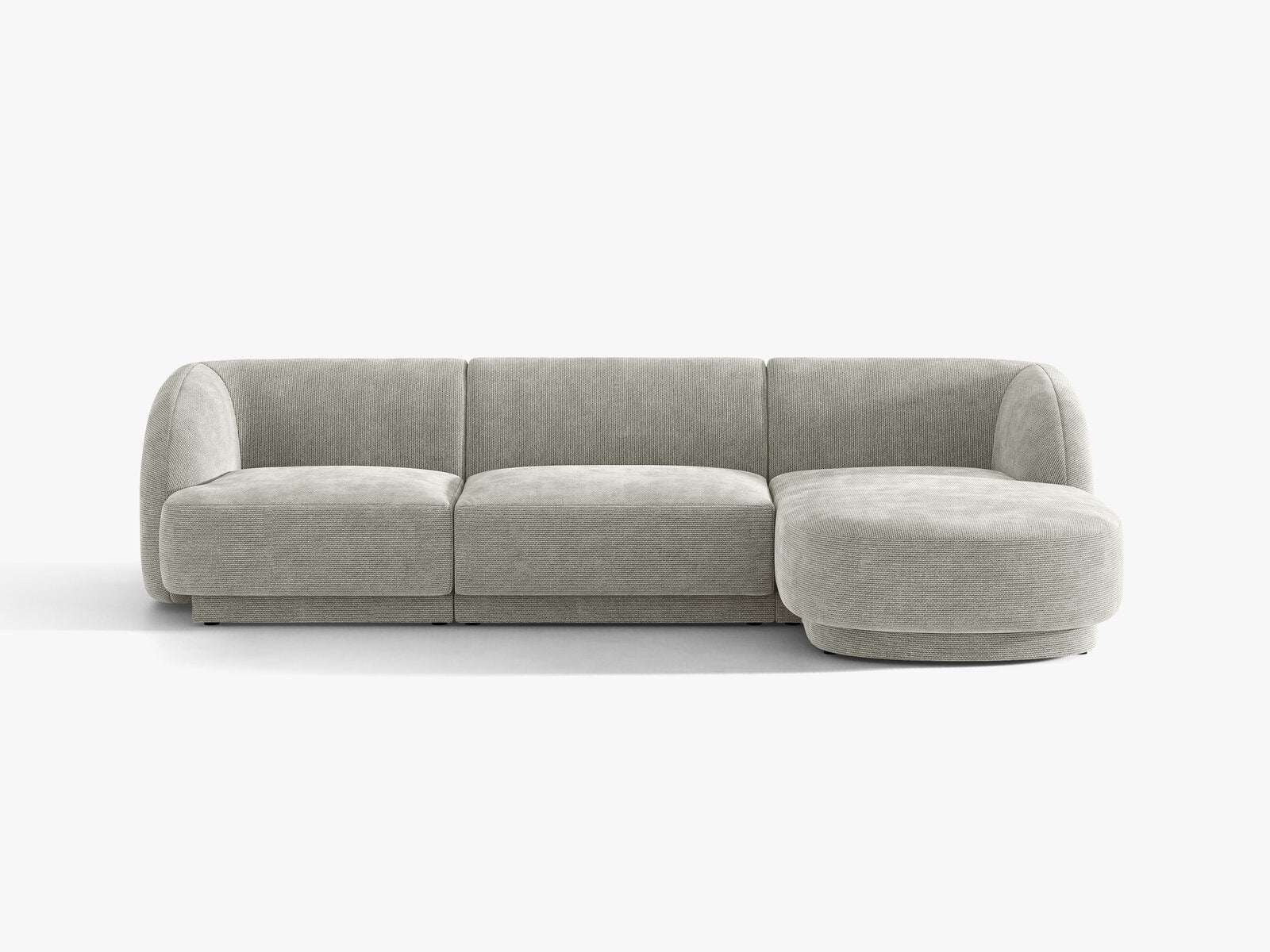 Micadoni Ecksofa Miley 4-Sitzer Rechts Chenille Haga Hellgrau