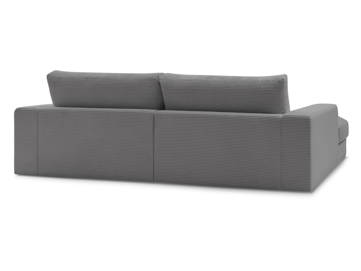 Bobochic Leonard Ecksofa 274 × 159 cm Cordsamt Dunkelgrau Ecke rechts