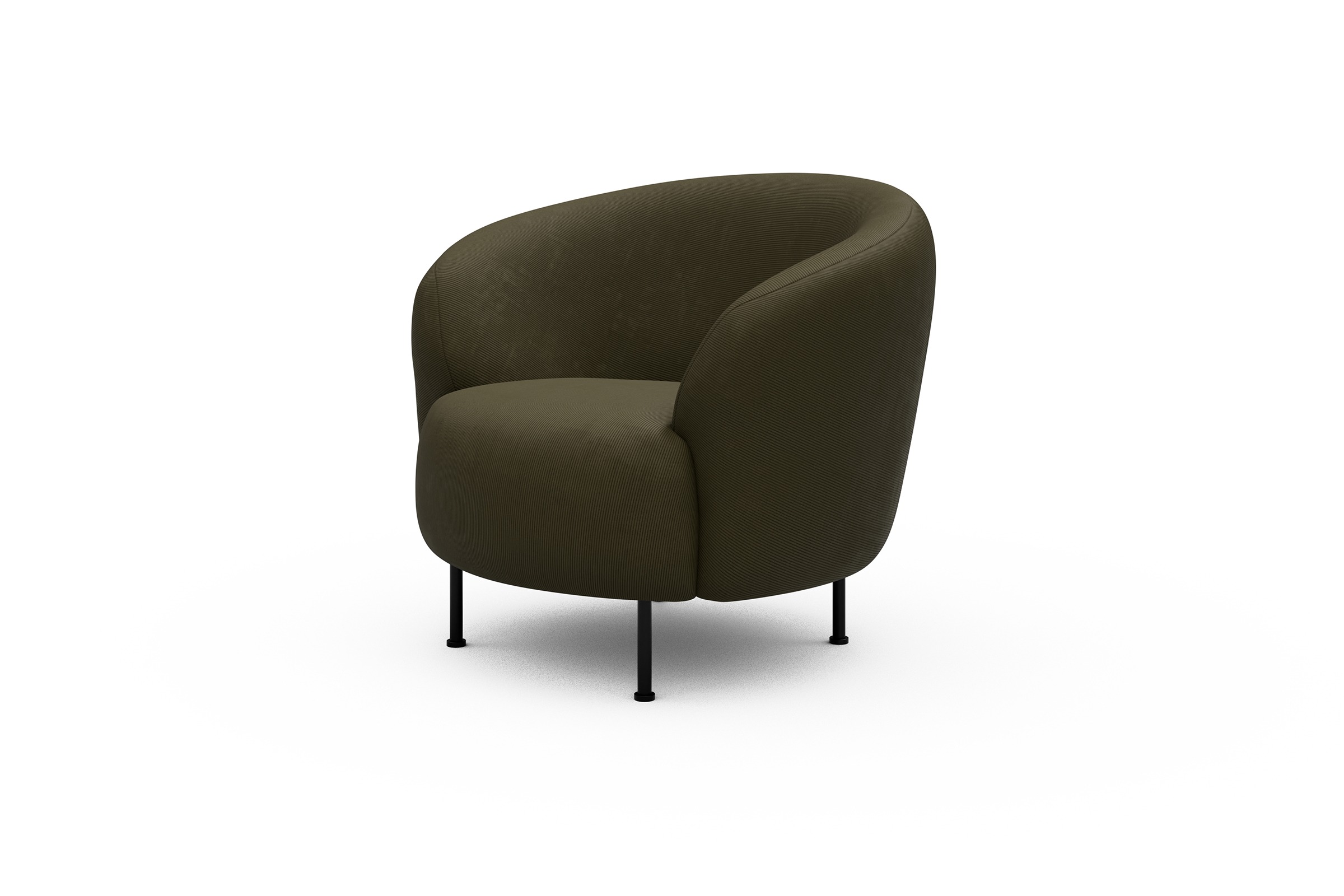 Sessel Ronda Metallbeine Schwarz Cordufine-Pine-Green