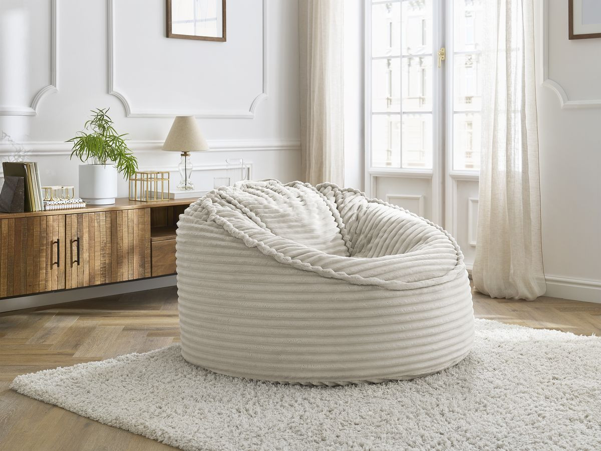 Bobochic Socrate Pouf Breitcord weich Beige